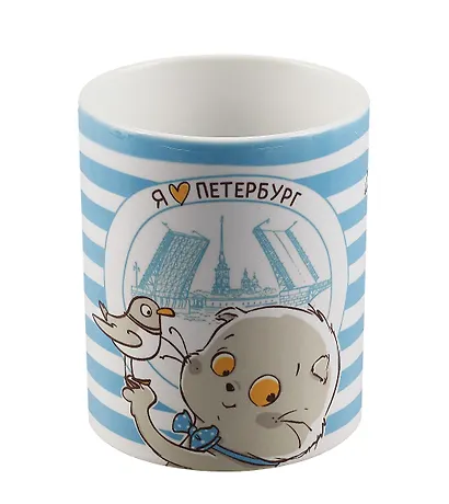 Кружка СПб Басик и чайка (керамика) (330мл) (коробка) - фото 3