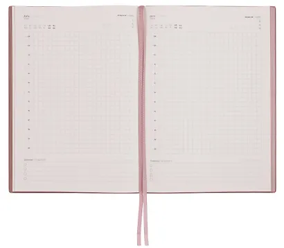 Ежедневник недат. А5+ 160л "Нубук" пепельно-розовый, кожзам, мягк.переплет, тонир.блок, блинт.тиснение, справ.мат-лы, 2 ляссе, инд.уп - фото 6