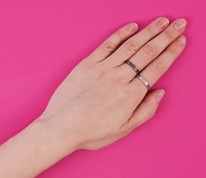 Набор парных колечек «Кардиограмма», 2 штуки, металл, Lafilaf - фото 5