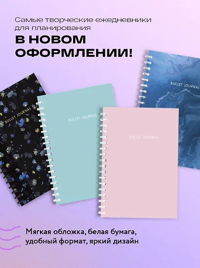 Книга для записей А5 144стр тчк. "Bullet Journal (бирюзовый)" - фото 5