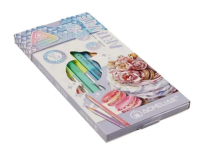 Карандаши цветные Aсmeliae, Pastel Artmate, двухсторонние 24 цвета 12 штук - фото 3