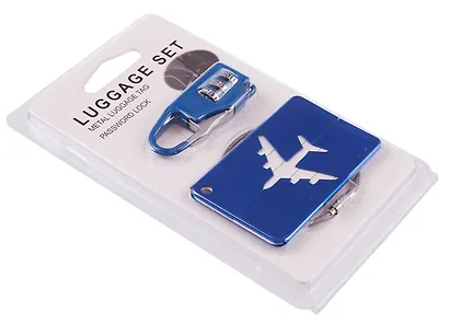 Travel набор Бирка и замочек для багажа (синий) (12-travel22-B5) - фото 2