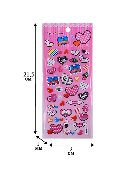 Стикеры зефирные Сердца микс A628-A643 - фото 3