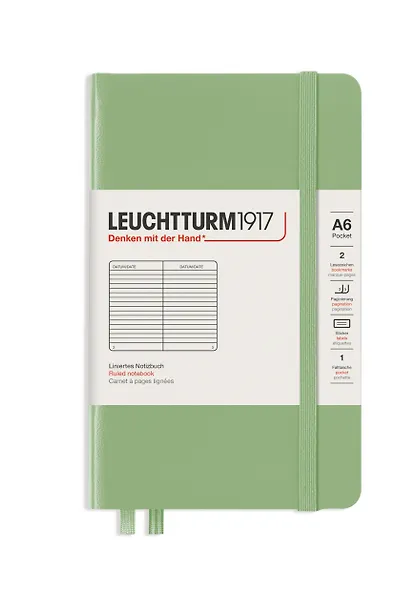 Записная книжка «Classic» А6, 93 листов в линейку, шалфей, Leuchtturm1917 - фото 1