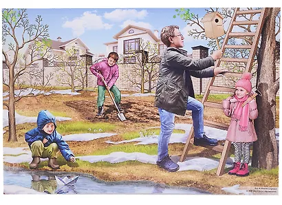 Демонстрационные картины АЗ. Времена года. Методич. мат-л к ООП ДОО (8 картин+этикет. с текстом) - фото 3