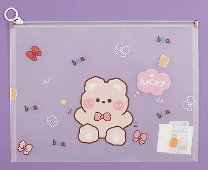 Папка на молнии А4 "Lovely animals", ассорти - фото 4