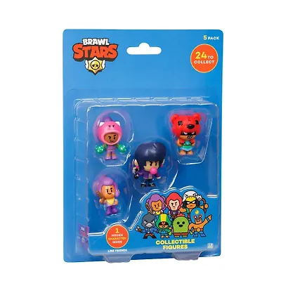 Коллекционная фигурка Brawl Stars, Роза, Шелли, Биби, Нита и Спайк, (5см), (BRW2040A) - фото 1