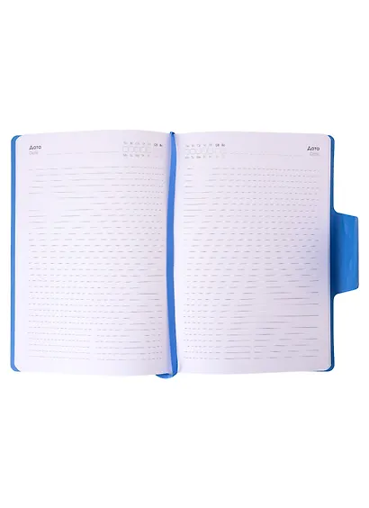 Ежедневник недат. А5 136л "Snap book. No 4" синий, иск.кожа, интегр.переплет, клапан, офсет, ляссе - фото 2