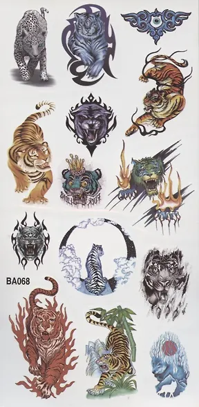Тату Тигры (BA-067, BA-068) (9,5*19см) - фото 2