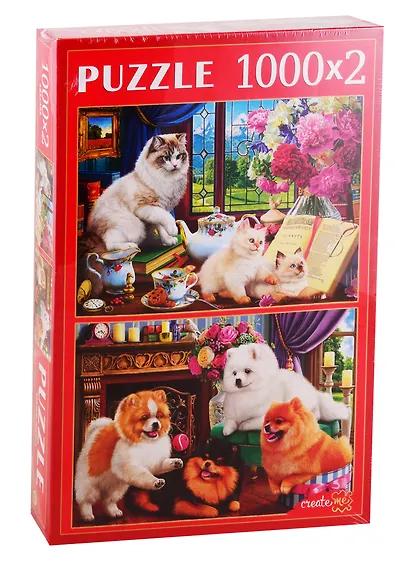 Пазл Набор 2в1 Милые друзья ТМ Рыжий кот 1000+1000 элементов ХП1000-8787 - фото 1