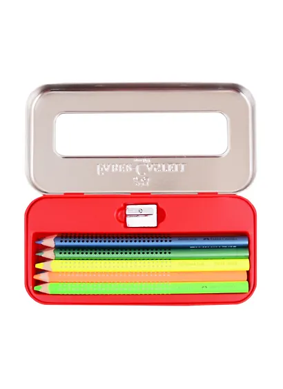 Карандаши цветные Faber-Castell, Jumbo Grip Neon+ Metallic, 10 цветов - фото 4