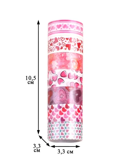 Клейкие WASHI-ленты для декора СЕРДЦА, 15 мм х 3 м, 7 цветов, рисовая бумага, ОСТРОВ СОКРОВИЩ, 661708 - фото 6