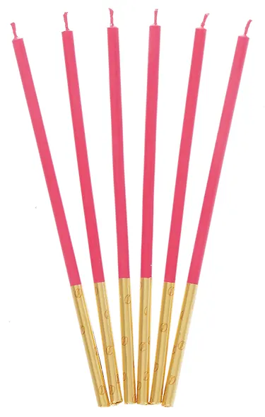 Набор свечей для торта Red (красные) (6шт) (15см) (12-7color-candle_15) - фото 3