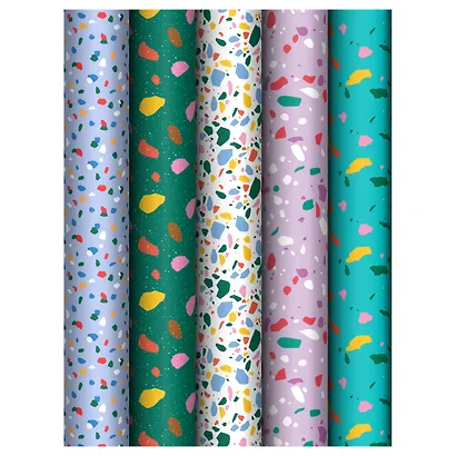 Бумага упаковочная 70*100см "Golden Pattern" инд.уп., ассорти - фото 4