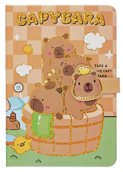 Книга для записей А5 68 листов в линейку, "Funny Capybara", магнитная застежка, в ассортименте - фото 10
