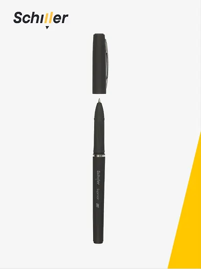 Ручка гелевая черная "Superior" 0,5 мм, soft touch, Schiller - фото 2
