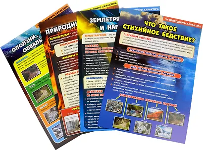 Комплект из 4-х плакатов "Гражданская оборона и стихийные бедствия" (Формат А2). ФГОС - фото 2