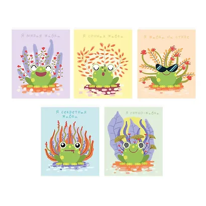 Тетрадь в линейку Listoff, "Милые жабки", 48 листов, в ассортименте - фото 1