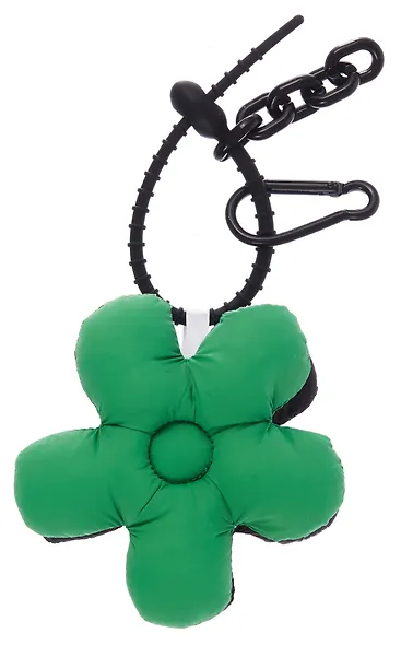 Брелок-обвес на сумку «Цветочек Черный/Зеленый», текстиль - фото 2