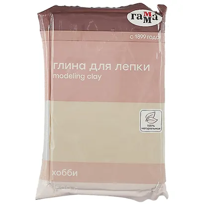 Глина натуральная 1500г "Хобби" белый, 1500г, вак.уп. - фото 1