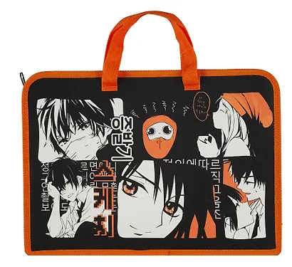 Папка для тетрадей А4 "Аниме. Нежные чувства" 34*24,5*7см, пластик, молния, текст.ручки - фото 3