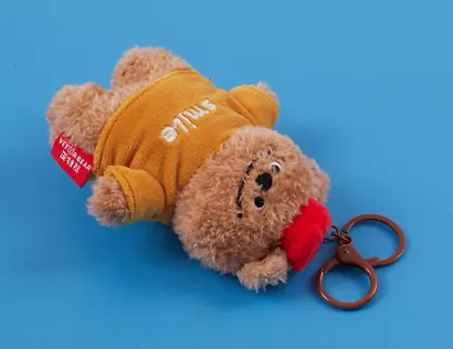 Брелок «Мишка в футболке Smile» (текстиль) (13см) - фото 4