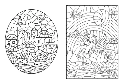 Волшебный мир. Раскрась витражи - фото 6