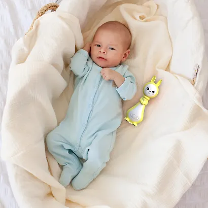 Зайчик Няня «Грызушка». Музыкальная интерактивная игрушка. Желтый. 8 режимов, 7 функций - фото 3