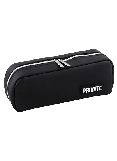 Пенал-косметичка «Private» черный, 21х9х5 см - фото 1