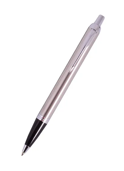 Ручка подарочная шариковая синяя, IM Essential Stainless Steel CT, Parker - фото 1