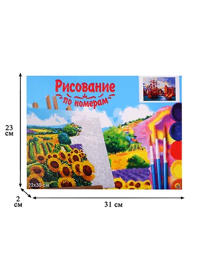 Набор для раскрашивания по номерам ТМ Рыжий Кот Холст с красками 22х30см Старые корабли в порту (Арт. HS330) - фото 3