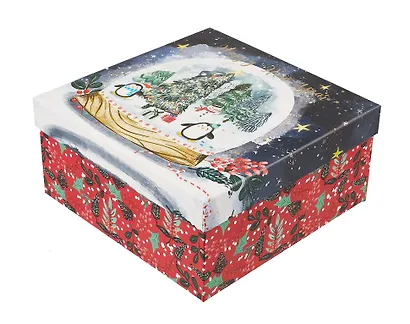 Коробка подарочная "Новогодние пингвинята" НГ, 15.5*15.5*6.5, картон - фото 4