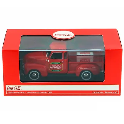 Машинка литая коллекционная Motor City Classics - Die-сast модель по лицензии Coca-Cola 1953 Chevy Pickup, масштаб 1:43 - фото 2