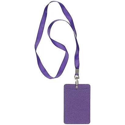 Чехол для пропуска с лентой, фиолетовый - фото 2