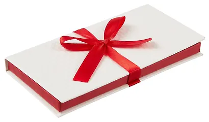 Подарочная коробка для денег с бантом, белый, бордовый - фото 2