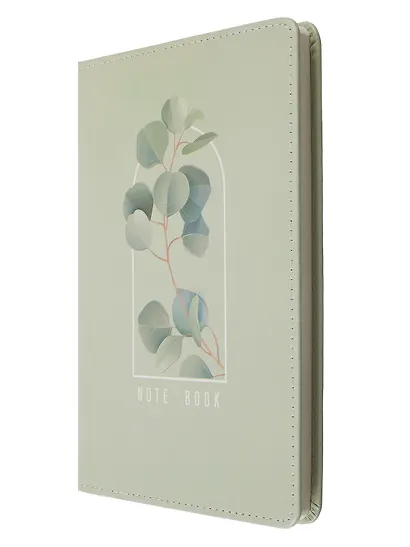 Блокнот для записей А6+ в клетку, 96 листов "Flowers" твердая обложка, оливковый с рамкой, с ляссе - фото 7