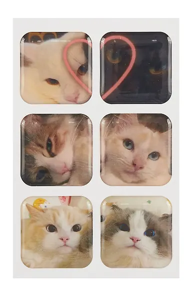 3D стикеры "Котики-3", 6 штук - фото 2