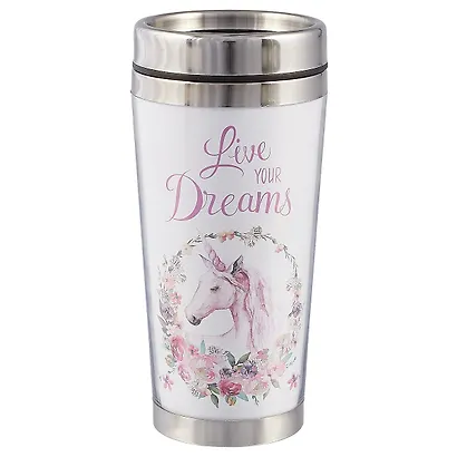 Термостакан Live your dreams (единорог) (пластик) (400мл) - фото 1
