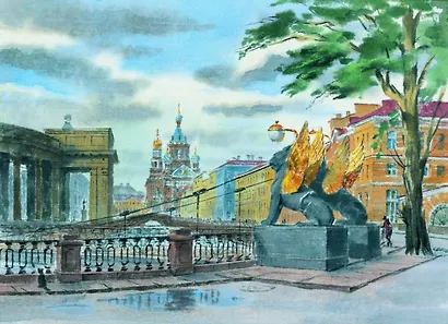 Постер Виды Санкт-Петербурга Банковский мостик ср/ф, 30*40см [ХА50-008] - фото 1