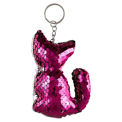 Брелок с пайетками Котик (текстиль) - фото 2