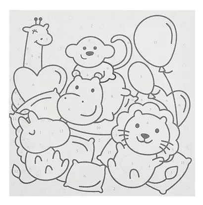 Картина по номерам детская Стикерняшки "Весёлая компания" (холст на подрамнике 20*20) - фото 2