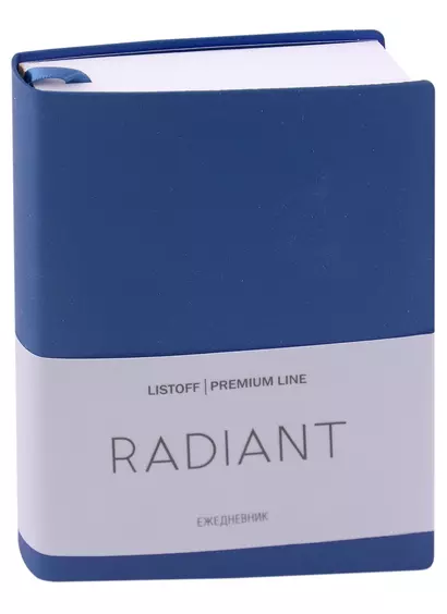 Ежедневник недат. А6 152л "Radiant" синий, иск.кожа, интегр.переплет, покрытие Soft Touch, офсет, скругл.углы, ляссе - фото 1