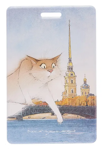 Чехол для карточек вертикальный СПб Пушистый Петербург Павлик Смелый (ДК2025-492) - фото 1