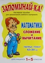 Запоминай-ка! Математика. Сложение и вычитание. Таблица-плакат. Для учащихся 1-5 классов: Таблица-плакат - фото 1