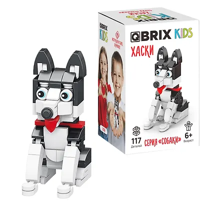Конструктор QBRIX KIDS серия "Собаки" Хаски - фото 1