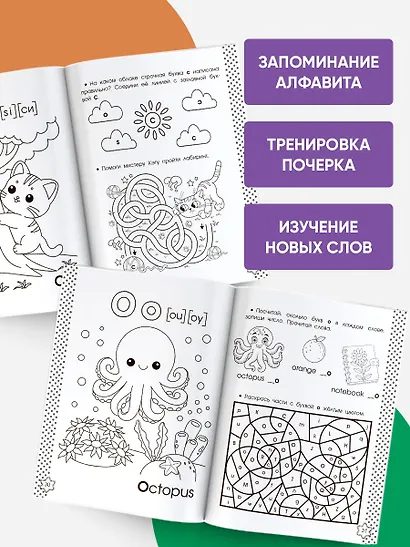 Английский алфавит. Азбука-раскраска - фото 4