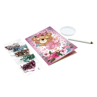 Набор для творчества ORIGAMI/Оригами Алмазные узоры. Открытка. Радужного настроения! Медвежонок 06168 - фото 2