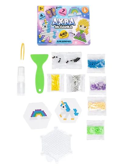 Аквамозаика "Для девочек" 7 цветов, 440 элементов - фото 2