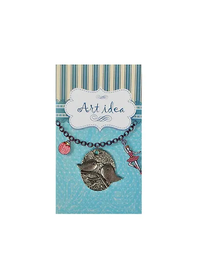 Кулоны в асс.1 овальный с 2 птичками (QA 3028) (14021150) (упаковка) - фото 1