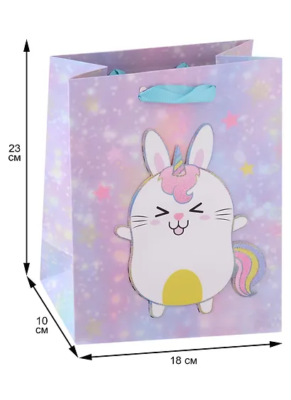 Пакет А5 23*18*10 "Веселые зверята" дет., бум.мат - фото 2